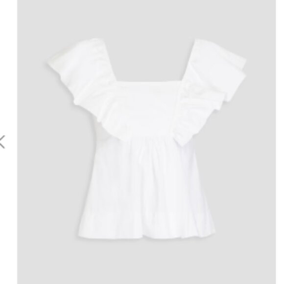 GANNI White Ruffled Top - Picture 2 of 4